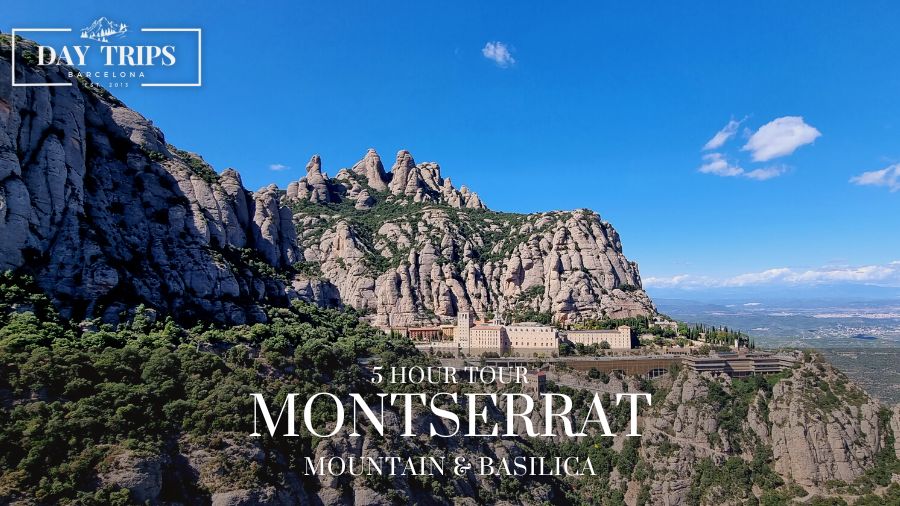 Montserrat mountain with views of Monastery and Basilica